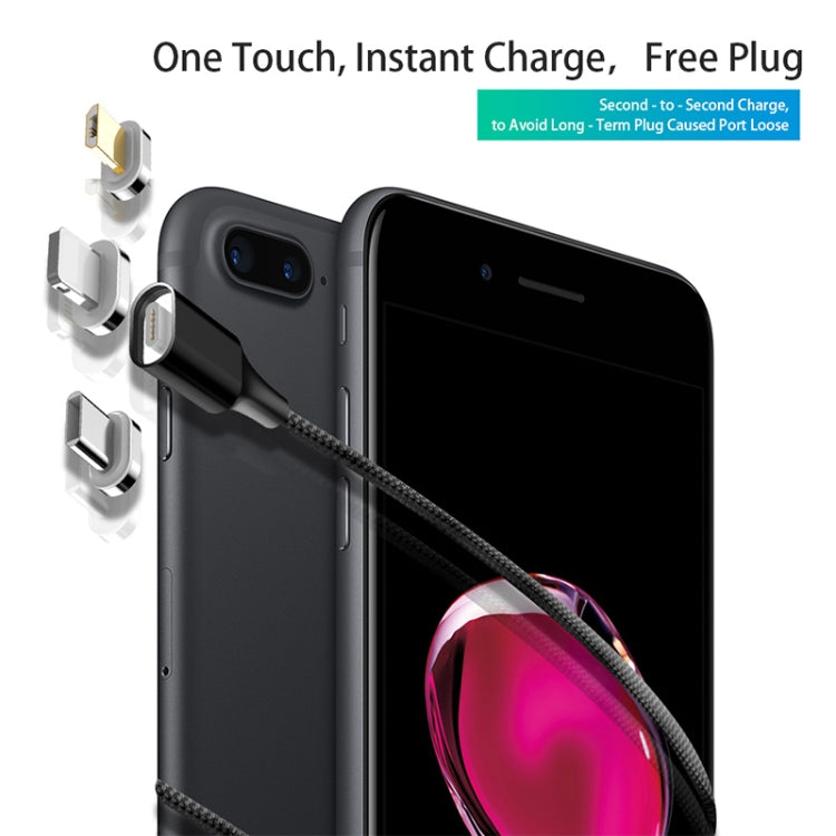 M11 3 in 1 5A USB to 8 Pin + Micro USB + USB-C / Type-C Nylon Braided Magnetic Data Cable, Cable Length: 2m, 8 Pin + Micro USB + USB-C / Type-C