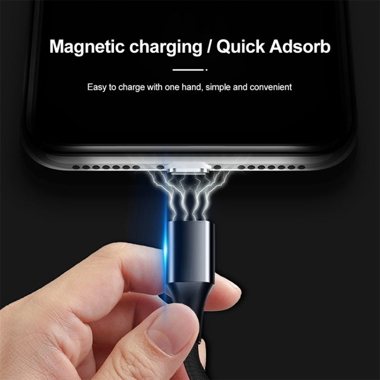 M11 3 in 1 5A USB to 8 Pin + Micro USB + USB-C / Type-C Nylon Braided Magnetic Data Cable, Cable Length: 2m, 8 Pin + Micro USB + USB-C / Type-C