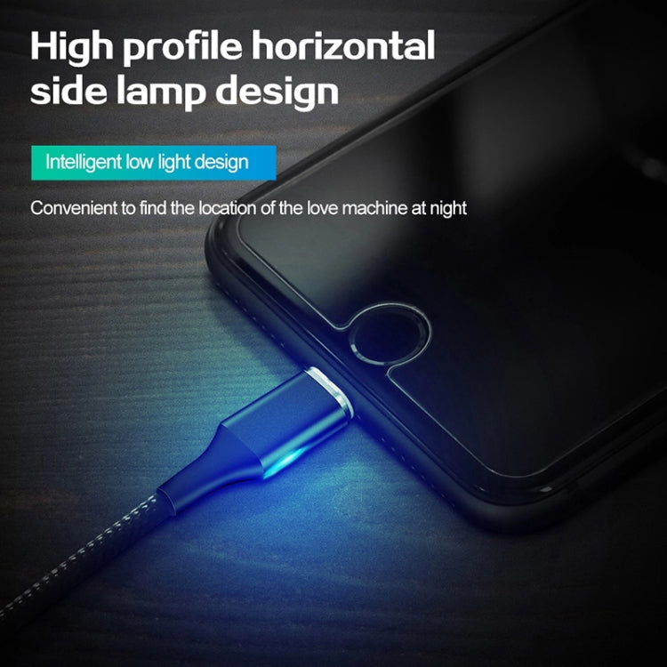 M11 3 in 1 5A USB to 8 Pin + Micro USB + USB-C / Type-C Nylon Braided Magnetic Data Cable, Cable Length: 2m, 8 Pin + Micro USB + USB-C / Type-C