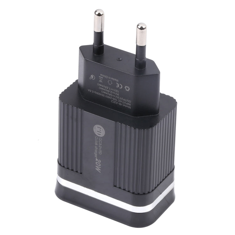 46-A2C2 20W PD + QC3.0 USB Multifunction Fast Charger,EU Plug, EU Plug