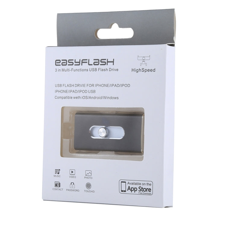 RQW-02 3 in 1 USB 2.0 & 8 Pin & Micro USB 16GB Flash Drive, RQW-02 Black, RQW-02 Gold, RQW-02 Blue, RQW-02 Red, RQW-02 Silver