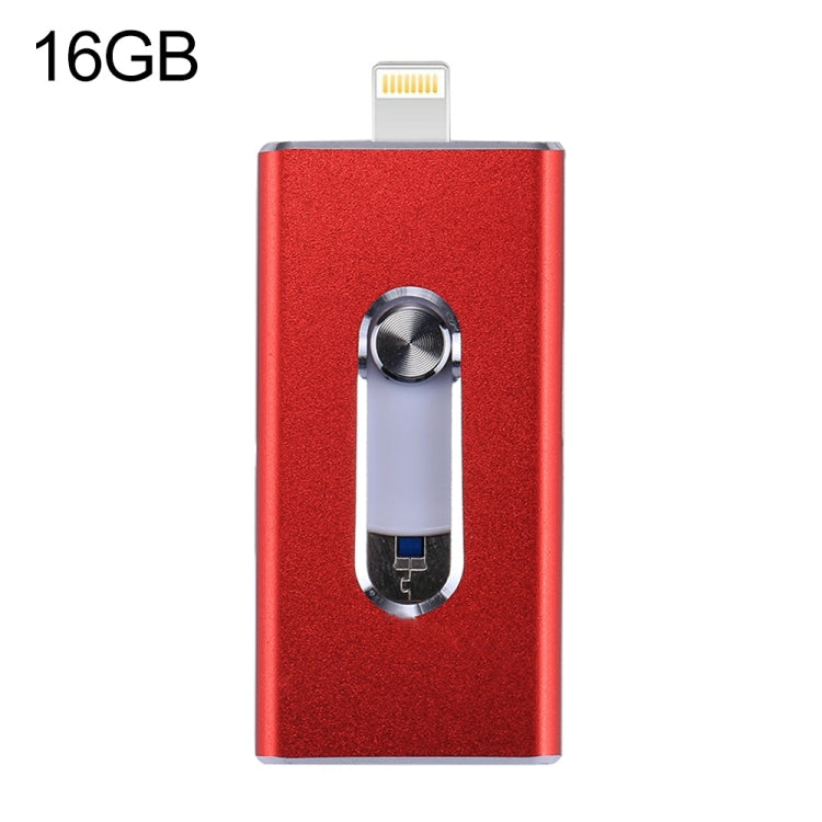 RQW-02 3 in 1 USB 2.0 & 8 Pin & Micro USB 16GB Flash Drive, RQW-02 Black, RQW-02 Gold, RQW-02 Blue, RQW-02 Red, RQW-02 Silver