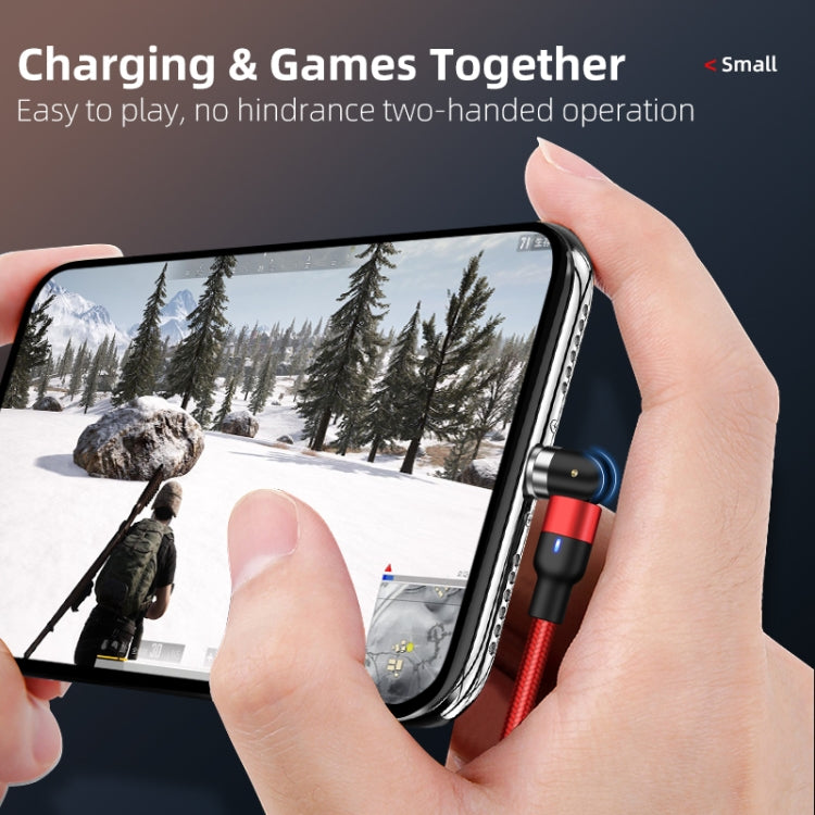 2m 2A Output 3 in 1 USB to 8 Pin + USB-C / Type-C + Micro USB Nylon Braided Rotate Magnetic Charging Cable, 2m 3 in 1, 2m 3 in 1