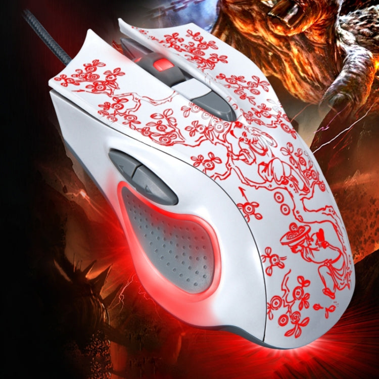 ZGB 169 USB 2400DPI Four-speed Adjustable LED Backlight Wired Optical E-sport Gaming Mouse with Counter Weight, Length: 1.45m, 169 White, 169 Black
