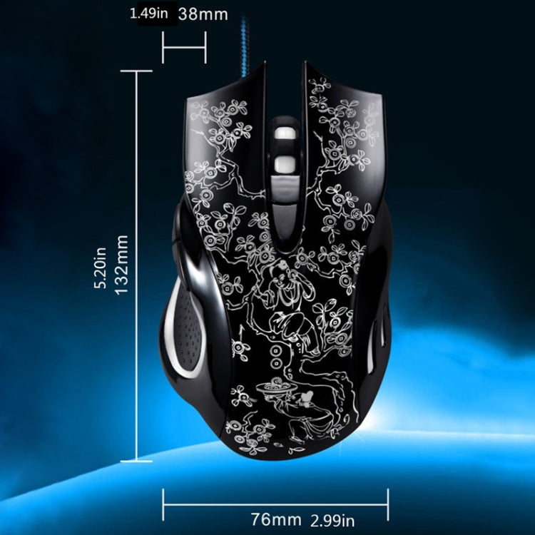 ZGB 169 USB 2400DPI Four-speed Adjustable LED Backlight Wired Optical E-sport Gaming Mouse with Counter Weight, Length: 1.45m, 169 White, 169 Black