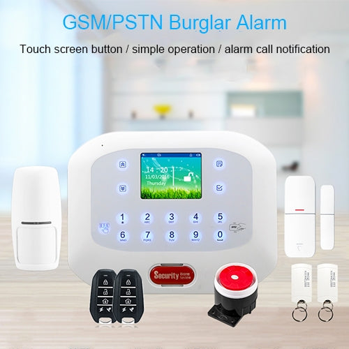 DY-GSM50A 8 in 1 Kit 315MHz / 433MHz Wireless GSM/PSTN Intelligent Anti-Burglar Alarm System, Touch Panel LCD Screen, DY-GSM50A