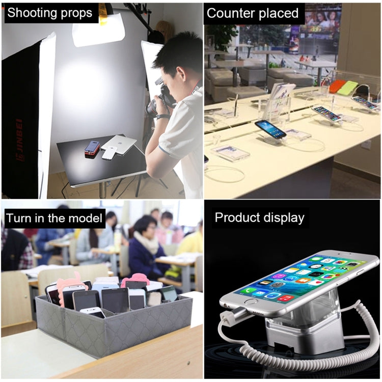 Cylindrical Display Stand Security System Burglar Alarm / Anti-theft Alarm Display Holder with Infrared Remote Control for Mobile Phones with Type-C / USB-C Port, ABS Cylindrical Type-C