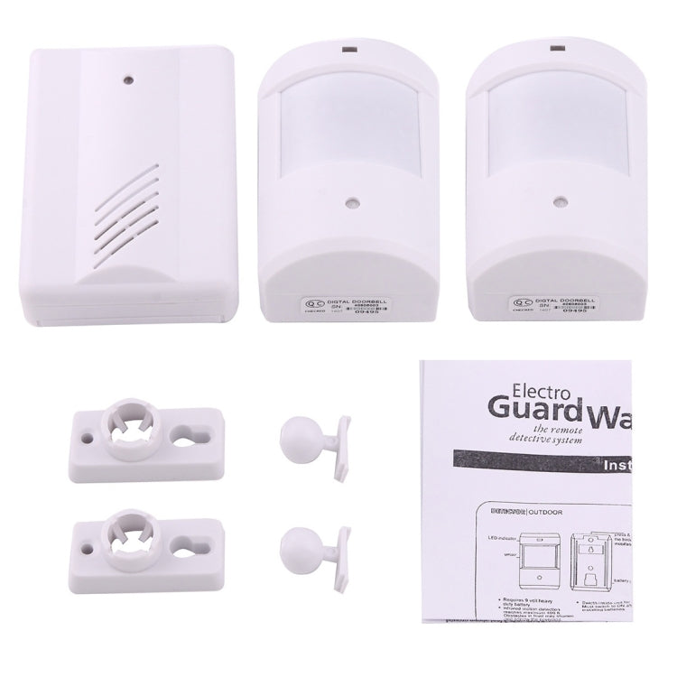 YF-0156 1 to 2 Good Safe Wireless Electro Guard Watch Remote Detective System Kit for Home Office, 1 x Receiver + 2 x Detector, YF-0156