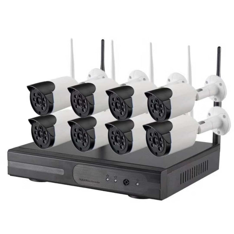 8CH HD 720P 1.0 Mega Pixel 2.4GHz WiFi IP Bullet Camera + NVR Kit