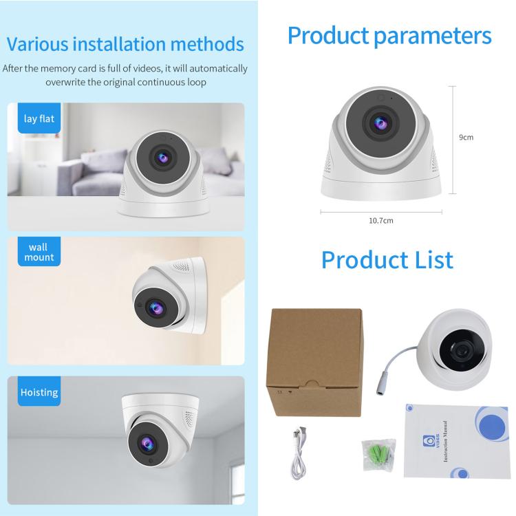 A5 Smart Conch WiFi Camera 1080P HD Night Vision IP Camera, USB Power-in, A5 (USB)