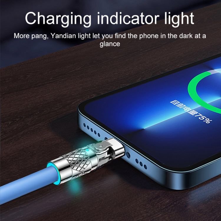 Mech Series 6A 120W USB to 8 Pin 180-degree Metal Plug Fast Charging Cable, Length: 1.2m, 1.2m 8 Pin, 1.2m 180-degree 8 Pin