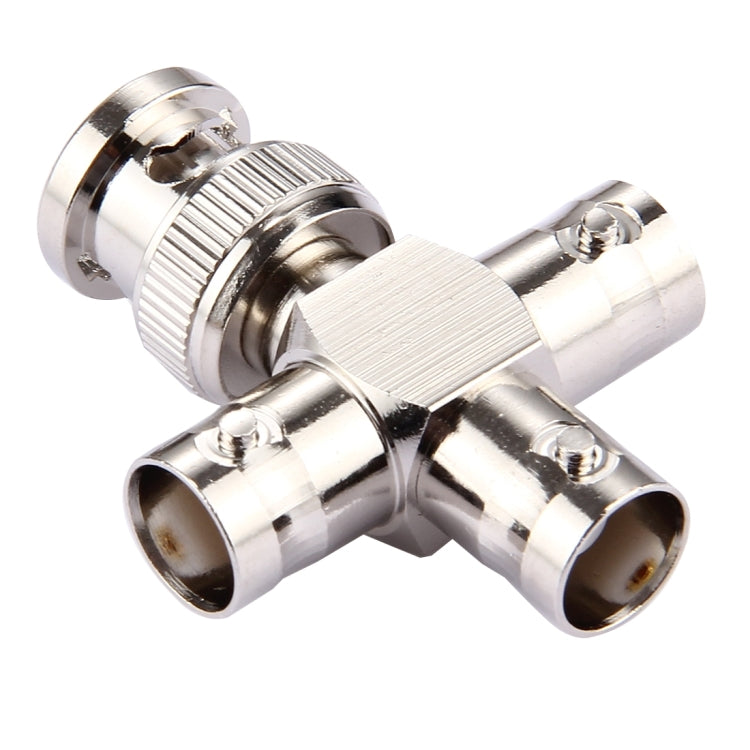 2 PCS 1 x BNC Male to 3 x BNC Female Connector, Cross Type, Cross Type