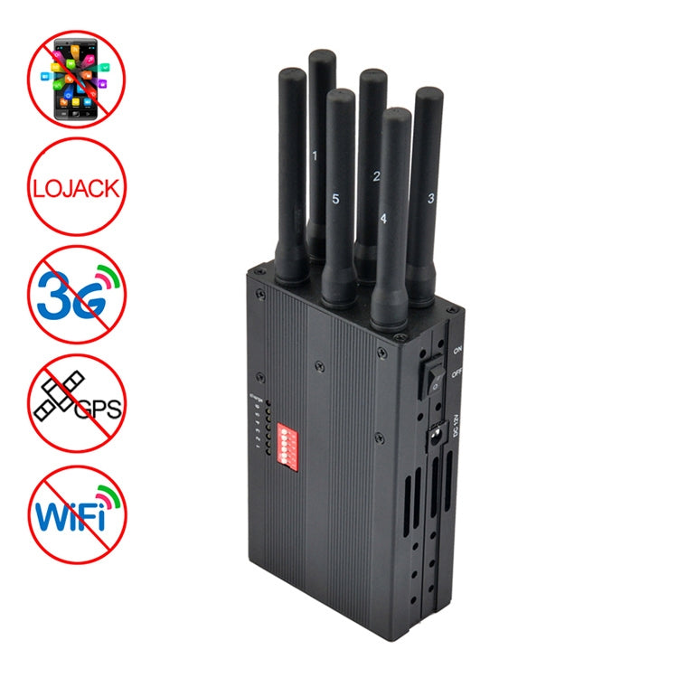 GSM / CDMA / DCS / PCS / 3G / Wifi / GPS / LOJACK Mobile Phone Signal Breaker / Jammer / Isolator, Coverage: 20meters (JAX-121A-6C)