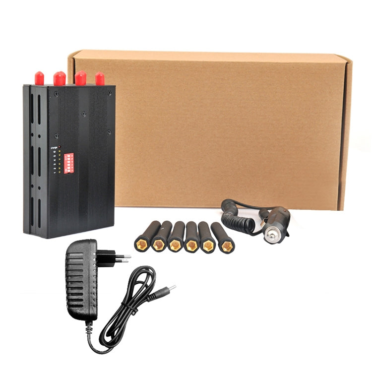 GSM / CDMA / DCS / PCS / 3G / Wifi / GPS / LOJACK Mobile Phone Signal Breaker / Jammer / Isolator, Coverage: 20meters (JAX-121A-6C)