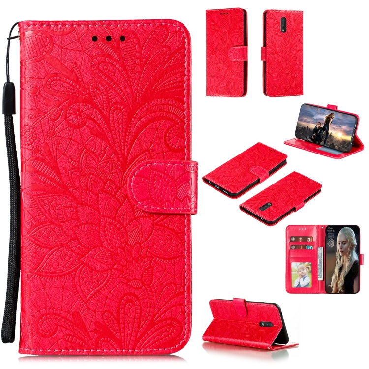 Lace Flower Embossing Pattern Horizontal Flip Leather Case , with Holder & Card Slots & Wallet & Photo Frame & Lanyard, For Nokia 2.3, For Nokia 1.3