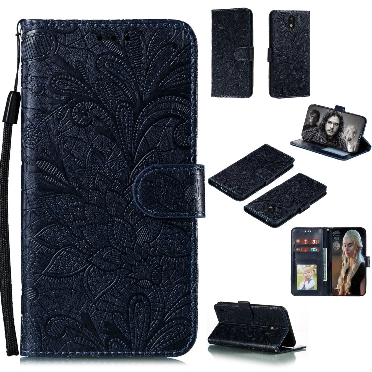Lace Flower Embossing Pattern Horizontal Flip Leather Case , with Holder & Card Slots & Wallet & Photo Frame & Lanyard, For Nokia 2.3, For Nokia 1.3