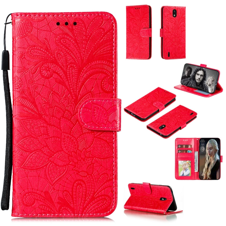 Lace Flower Embossing Pattern Horizontal Flip Leather Case , with Holder & Card Slots & Wallet & Photo Frame & Lanyard, For Nokia 2.3, For Nokia 1.3