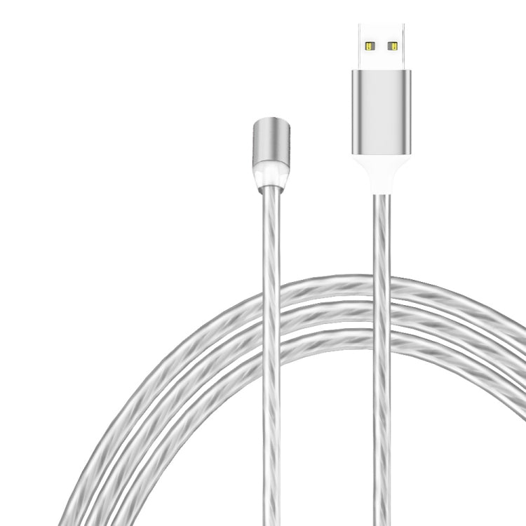 USB to 8 Pin Magnetic Suction Colorful Streamer Mobile Phone Charging Cable, Length: 1m, 1m