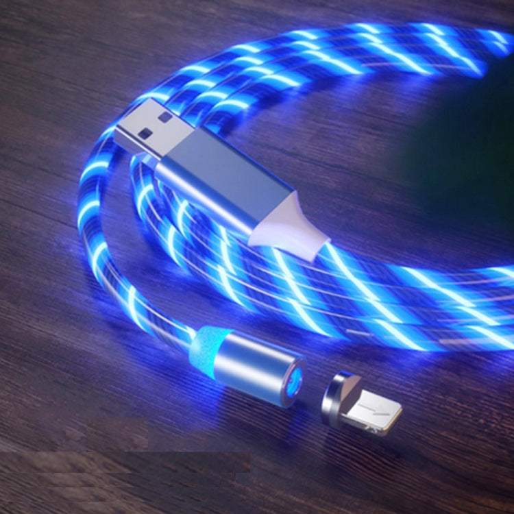 USB to 8 Pin Magnetic Suction Colorful Streamer Mobile Phone Charging Cable, Length: 1m, 1m