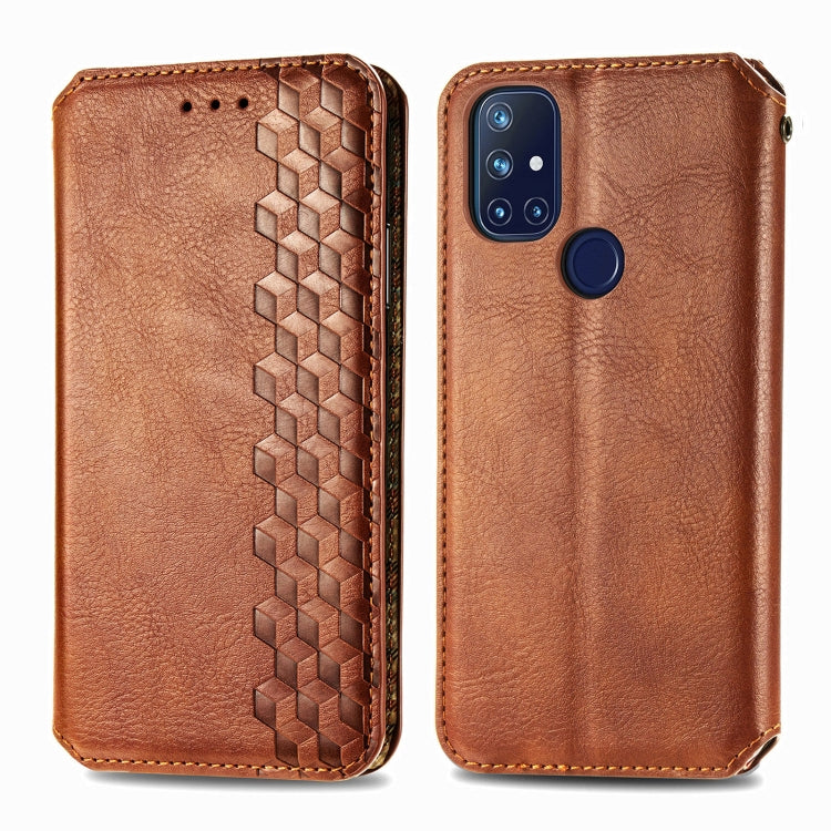 Cubic Grid Pressed Horizontal Flip Magnetic PU Leather Case with Holder & Card Slots & Wallet, For OnePlus N10