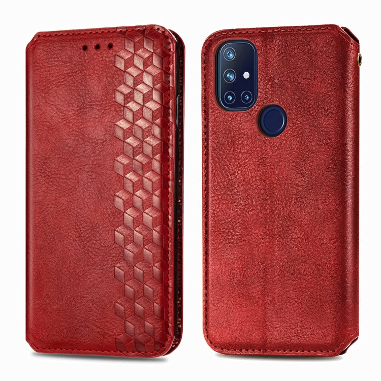 Cubic Grid Pressed Horizontal Flip Magnetic PU Leather Case with Holder & Card Slots & Wallet, For OnePlus N10