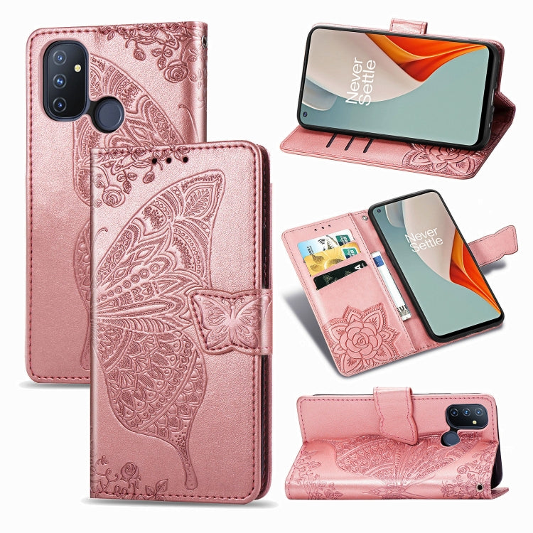 Butterfly Love Flower Embossed Horizontal Flip Leather Case with Bracket / Card Slot / Wallet / Lanyard, For OnePlus Nord N100, For Motorola Moto G9 Power, For LG K92 5G