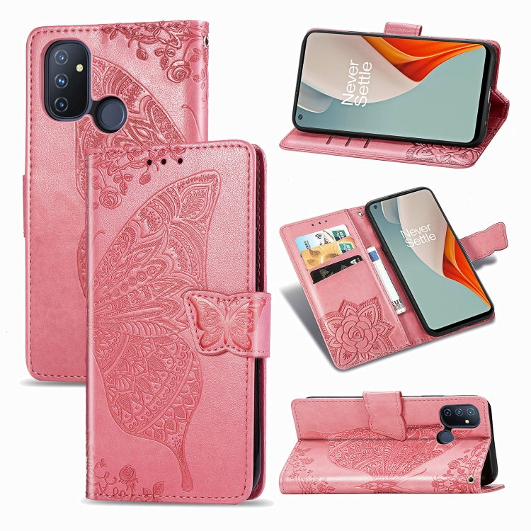 Butterfly Love Flower Embossed Horizontal Flip Leather Case with Bracket / Card Slot / Wallet / Lanyard, For OnePlus Nord N100, For Motorola Moto G9 Power, For LG K92 5G