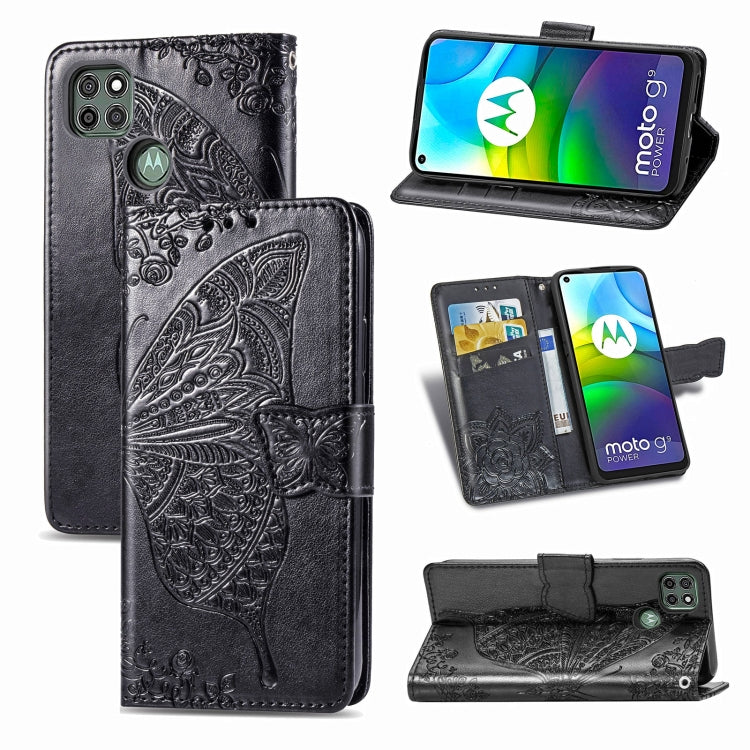 Butterfly Love Flower Embossed Horizontal Flip Leather Case with Bracket / Card Slot / Wallet / Lanyard, For OnePlus Nord N100, For Motorola Moto G9 Power, For LG K92 5G