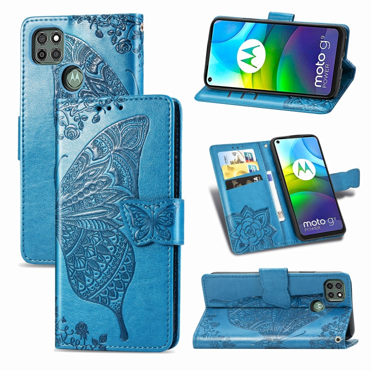 Butterfly Love Flower Embossed Horizontal Flip Leather Case with Bracket / Card Slot / Wallet / Lanyard, For OnePlus Nord N100, For Motorola Moto G9 Power, For LG K92 5G