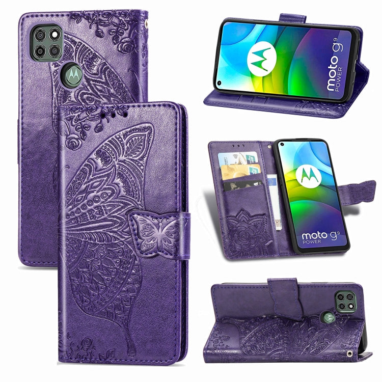 Butterfly Love Flower Embossed Horizontal Flip Leather Case with Bracket / Card Slot / Wallet / Lanyard, For OnePlus Nord N100, For Motorola Moto G9 Power, For LG K92 5G