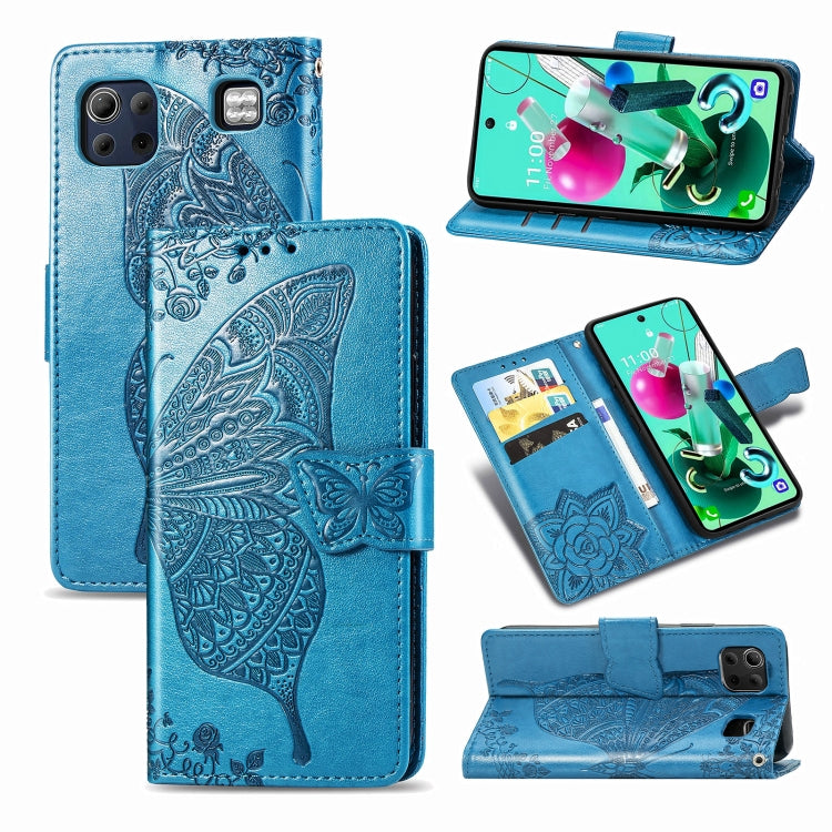 Butterfly Love Flower Embossed Horizontal Flip Leather Case with Bracket / Card Slot / Wallet / Lanyard, For OnePlus Nord N100, For Motorola Moto G9 Power, For LG K92 5G