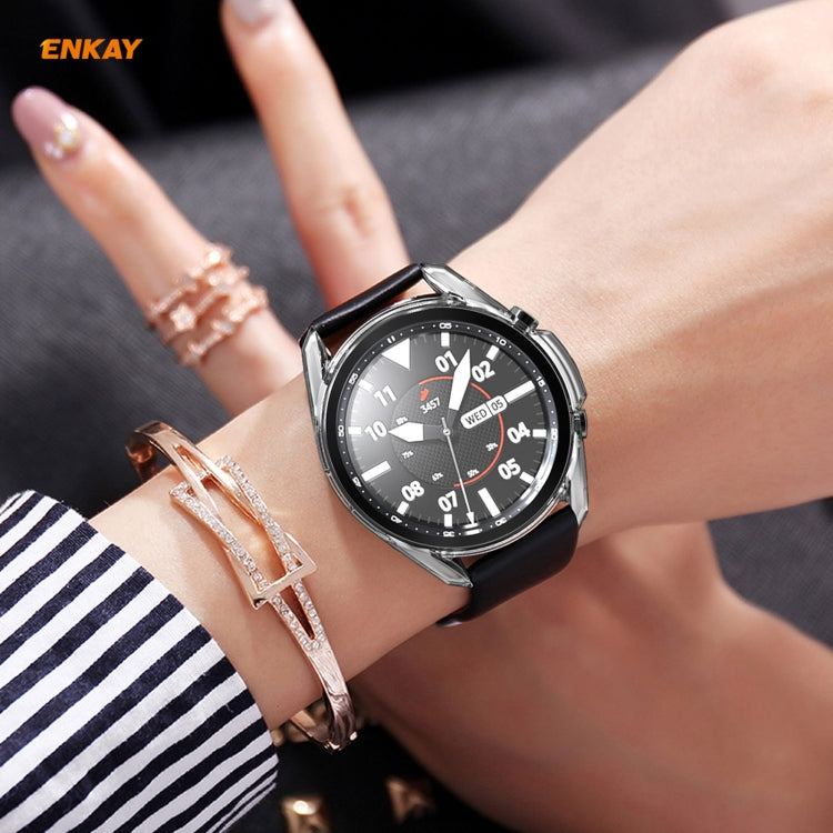 2 in 1 ENKAY Hat-Prince Transparent Soft TPU Case + 0.2mm 9H 2.15D Curved Edge Tempered Glass Film, For Samsung Galaxy Watch 3 45mm