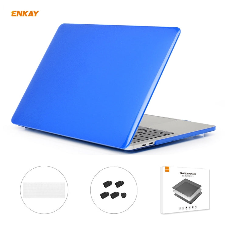 ENKAY 3 in 1 Crystal Laptop Protective Case + EU Version TPU Keyboard Film + Anti-dust Plugs Set for MacBook Pro 15.4 inch A1707 & A1990 (with Touch Bar), For MacBook Pro 15.4 inch A1707 (with Touch Bar)