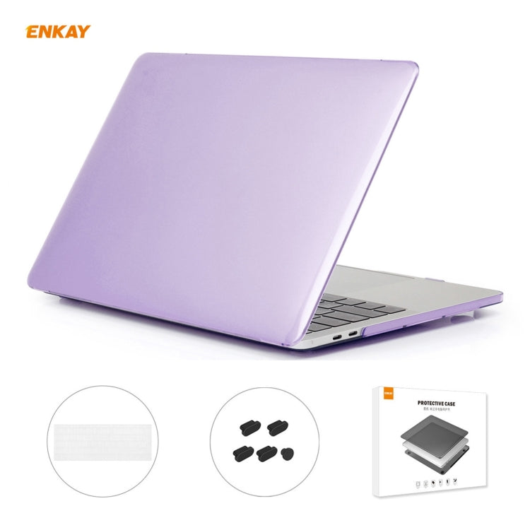 ENKAY 3 in 1 Crystal Laptop Protective Case + EU Version TPU Keyboard Film + Anti-dust Plugs Set for MacBook Pro 15.4 inch A1707 & A1990 (with Touch Bar), For MacBook Pro 15.4 inch A1707 (with Touch Bar)