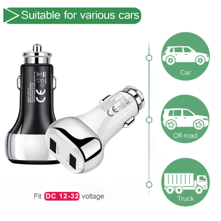 YSY-312 18W Portable QC3.0 Dual USB Mobile Phones and Tablet PCs Universal Car Charger, Car Charger