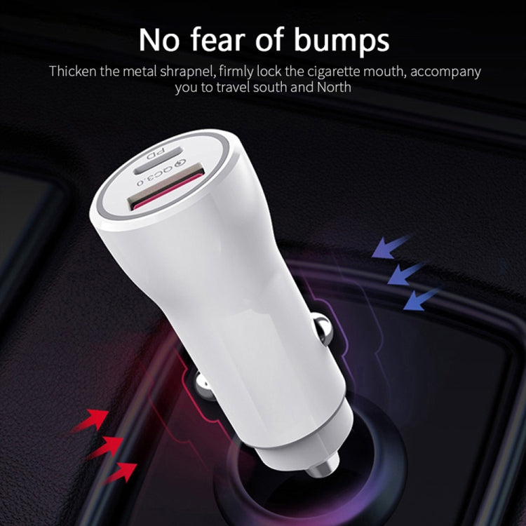 P21 Portable PD 20W + QC 3.0 18W Dual Ports Fast Car Charger, P21 Car Charger