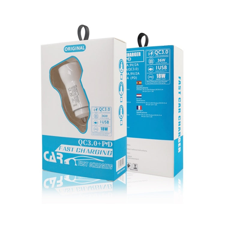 P21 Portable PD 20W + QC 3.0 18W Dual Ports Fast Car Charger, P21 Car Charger