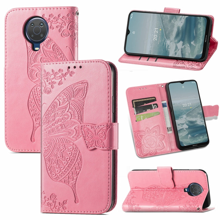 Butterfly Love Flower Embossed Horizontal Flip Leather Case with Bracket / Card Slot / Wallet / Lanyard, For OPPO F19 4G/ A74 4G, For Nokia 6.3, For LG Stylo 7 4G