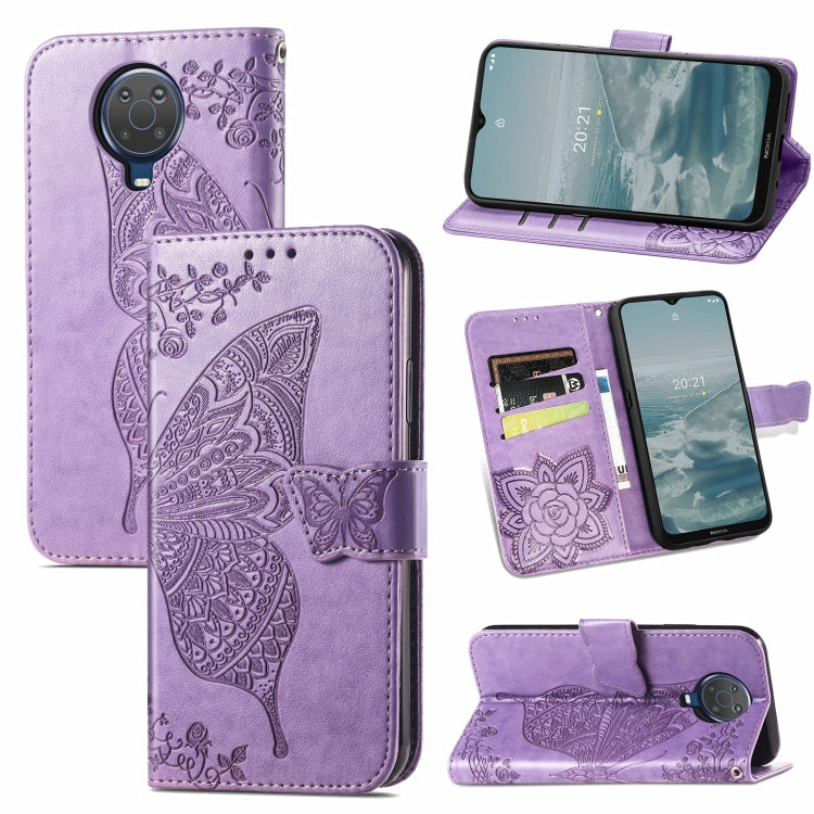 Butterfly Love Flower Embossed Horizontal Flip Leather Case with Bracket / Card Slot / Wallet / Lanyard, For OPPO F19 4G/ A74 4G, For Nokia 6.3, For LG Stylo 7 4G