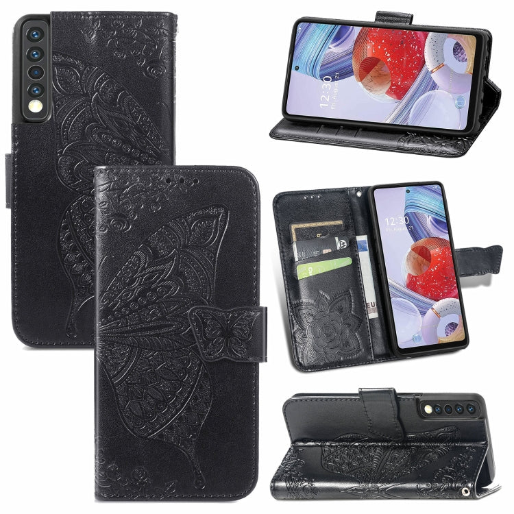 Butterfly Love Flower Embossed Horizontal Flip Leather Case with Bracket / Card Slot / Wallet / Lanyard, For OPPO F19 4G/ A74 4G, For Nokia 6.3, For LG Stylo 7 4G