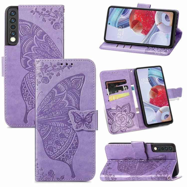 Butterfly Love Flower Embossed Horizontal Flip Leather Case with Bracket / Card Slot / Wallet / Lanyard, For OPPO F19 4G/ A74 4G, For Nokia 6.3, For LG Stylo 7 4G