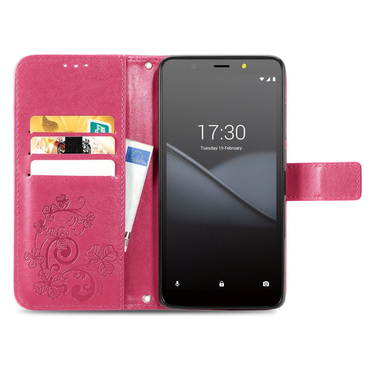 Four-leaf Clasp Embossed Buckle Mobile Phone Protection Leather Case with Lanyard & Card Slot & Wallet & Bracket Function, For Tecno Pop 3, For Tone E21, For OPPO Reno5 A