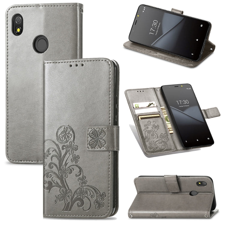Four-leaf Clasp Embossed Buckle Mobile Phone Protection Leather Case with Lanyard & Card Slot & Wallet & Bracket Function, For Tecno Pop 3, For Tone E21, For OPPO Reno5 A
