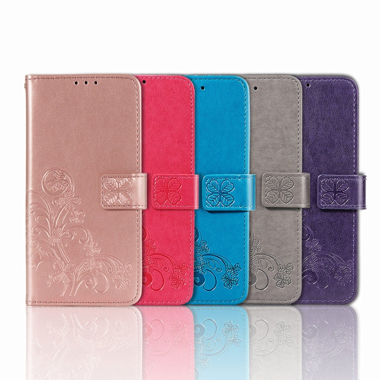 Four-leaf Clasp Embossed Buckle Mobile Phone Protection Leather Case with Lanyard & Card Slot & Wallet & Bracket Function, For Tecno Pop 3, For Tone E21, For OPPO Reno5 A