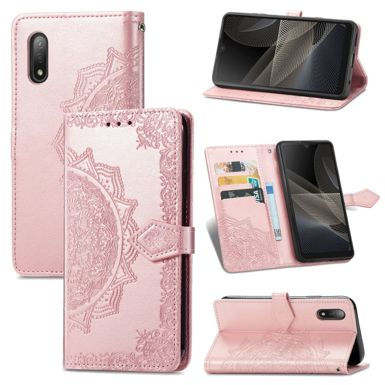 Mandala Flower Embossed Horizontal Flip Leather Case with Bracket / Card Slot / Wallet / Lanyard, For Nokia X10, For Sony Xperia Ace II, For TECNO Pop 3, For Sharp R6