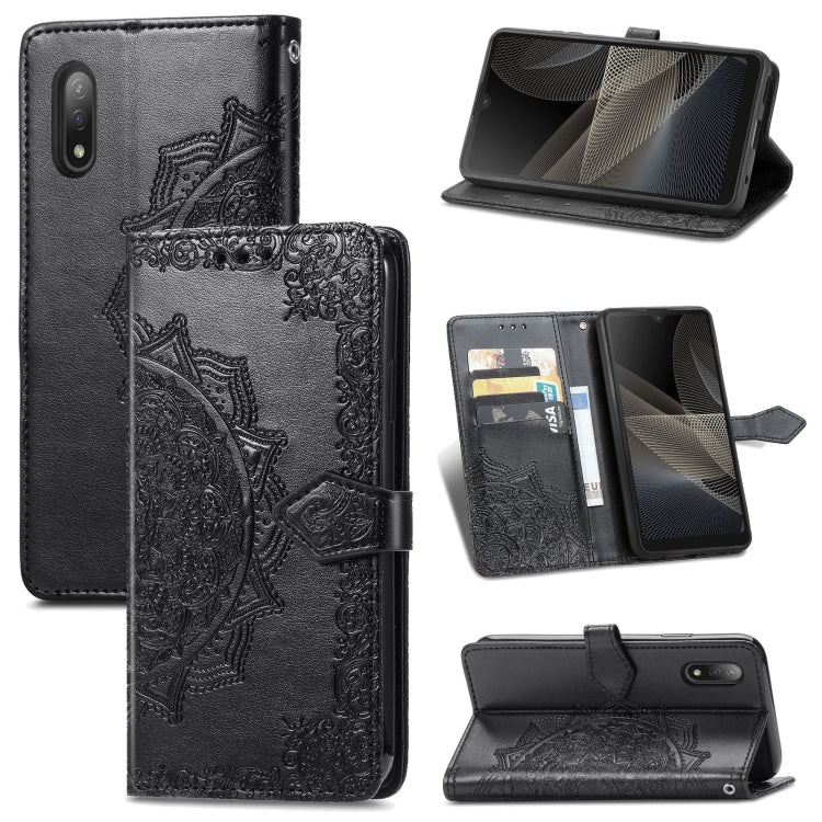 Mandala Flower Embossed Horizontal Flip Leather Case with Bracket / Card Slot / Wallet / Lanyard, For Nokia X10, For Sony Xperia Ace II, For TECNO Pop 3, For Sharp R6