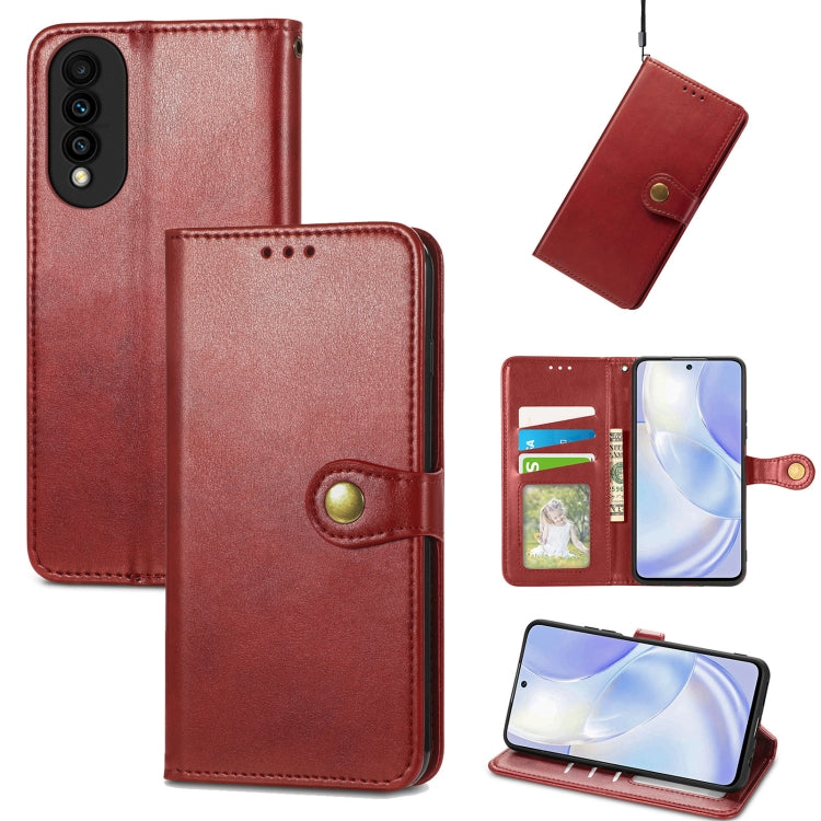 Solid Color Leather Buckle Phone Case with Lanyard & Photo Frame & Card Slot & Wallet & Stand Function