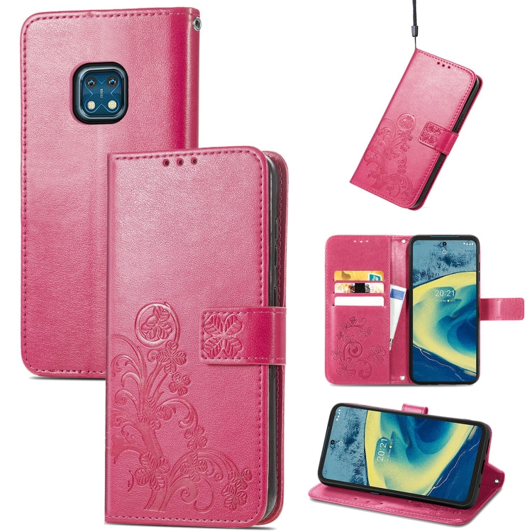 Four-leaf Clasp Embossed Buckle Mobile Phone Protection Leather Case with Lanyard & Card Slot & Wallet & Bracket Function, For Nokia XR 20, For Nokia C01 Plus, For Huawei Maimang 10 SE, For Asus Zenfone 8 Flip