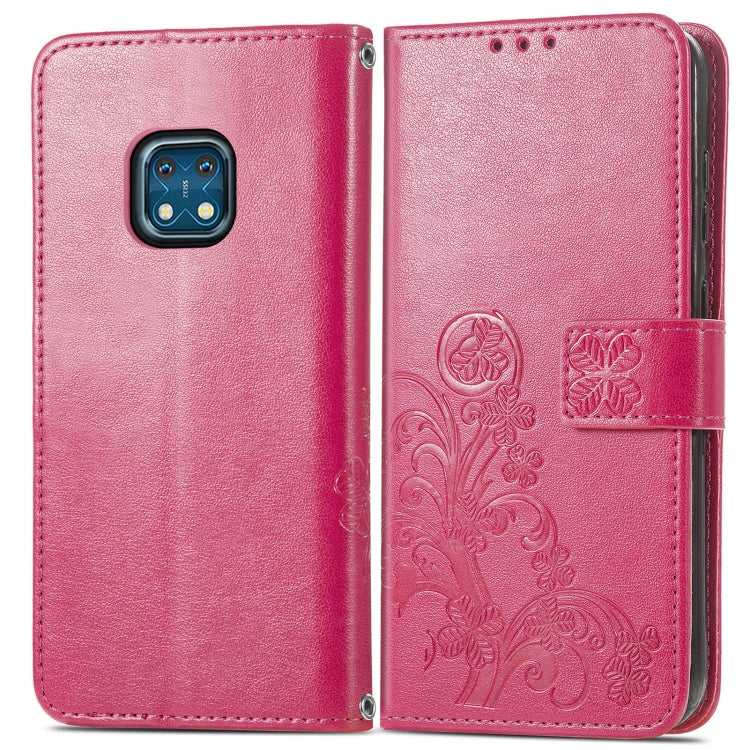 Four-leaf Clasp Embossed Buckle Mobile Phone Protection Leather Case with Lanyard & Card Slot & Wallet & Bracket Function, For Nokia XR 20, For Nokia C01 Plus, For Huawei Maimang 10 SE, For Asus Zenfone 8 Flip