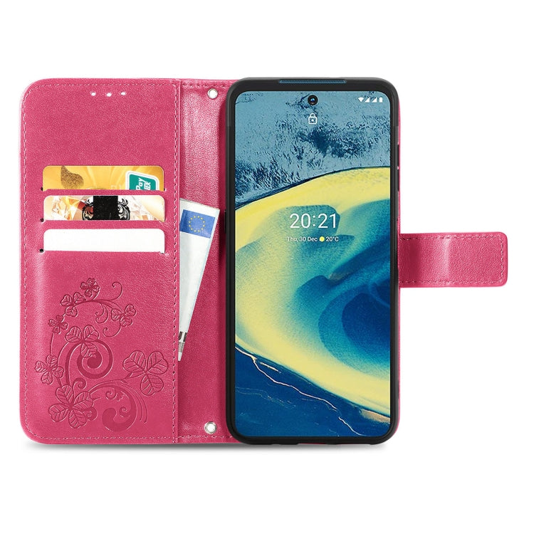 Four-leaf Clasp Embossed Buckle Mobile Phone Protection Leather Case with Lanyard & Card Slot & Wallet & Bracket Function, For Nokia XR 20, For Nokia C01 Plus, For Huawei Maimang 10 SE, For Asus Zenfone 8 Flip